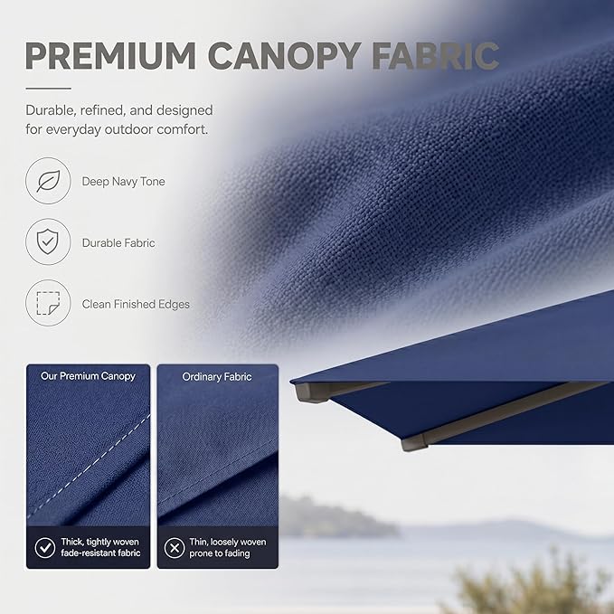 Cantilever Patio Umbrella, Large Square Outdoor Offset Umbrella with Aluminum Pole, 360-degree Rotation for Garden, Deck, Pool