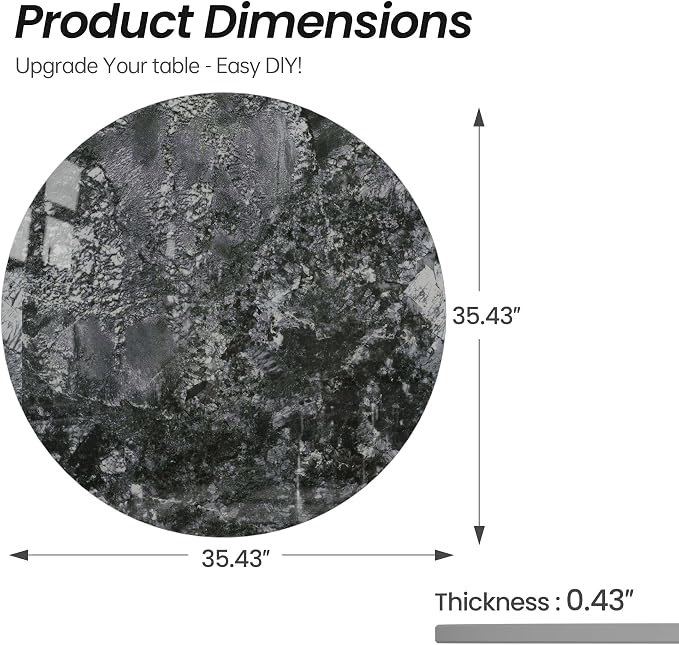 35.4″ Round Sandstone Sintered Stone Table Top - Heat Resistant Waterproof for Dining Table, Office Desk, Bar, Patio