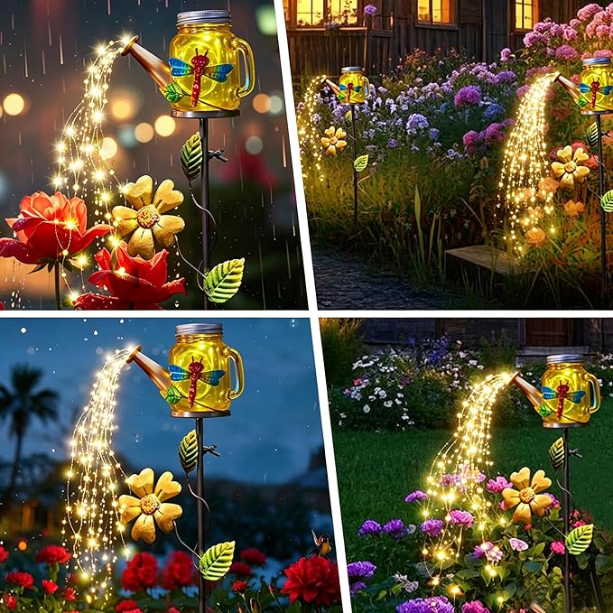Solar Watering Can Light, Solar Yard Decorations Outdoor,Garden Decor Lights for Yard,IP65 Waterproof Hanging Lantern Lights,Outside Patio Lawn, Gifts for Mom Grandma Women Birthday