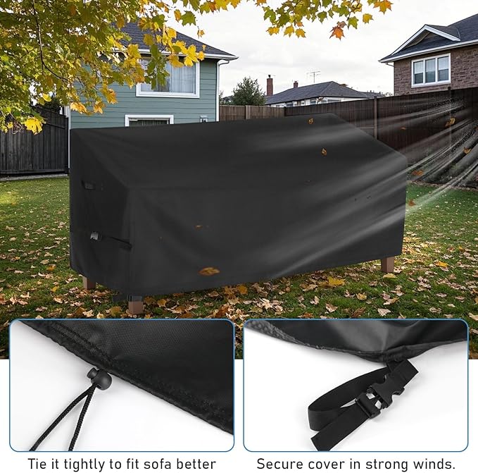 Patio Sofa Cover for Crestlive Products Outdoor Loveseat, 54inch Patio Furniture Cover for 2-Seater Couch, Outdoor Seating, Daybed, Balcony Furniture, Porch Furniture-54"L x 36"W x 29/15"H