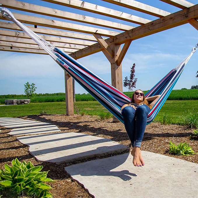 Vivere Brazilian Style Double Hammock, Denim (BRAZ212)