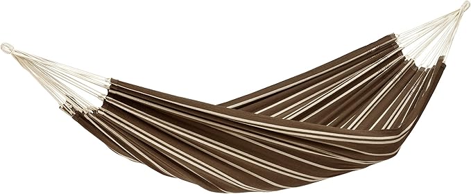 BYER OF MAINE Barbados Hammock, Authentic Brazilian, Mocha, Recycled Cotton/Polyester Blend, 134" L x 58" W, Holds up to 330lbs