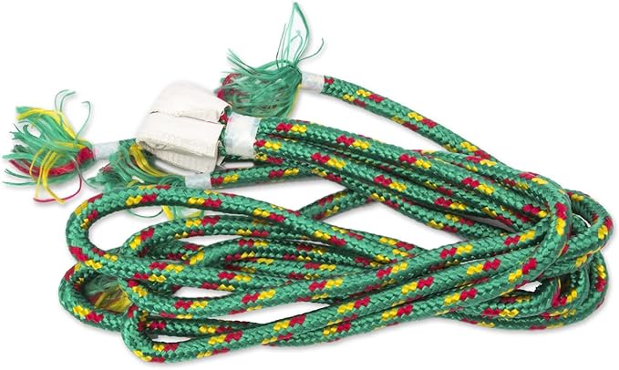 NOVICA Green and Purple Striped Hand Woven Nylon Mayan 2 Person XL Rope Hammock, 'Green Vineyard' (Double)