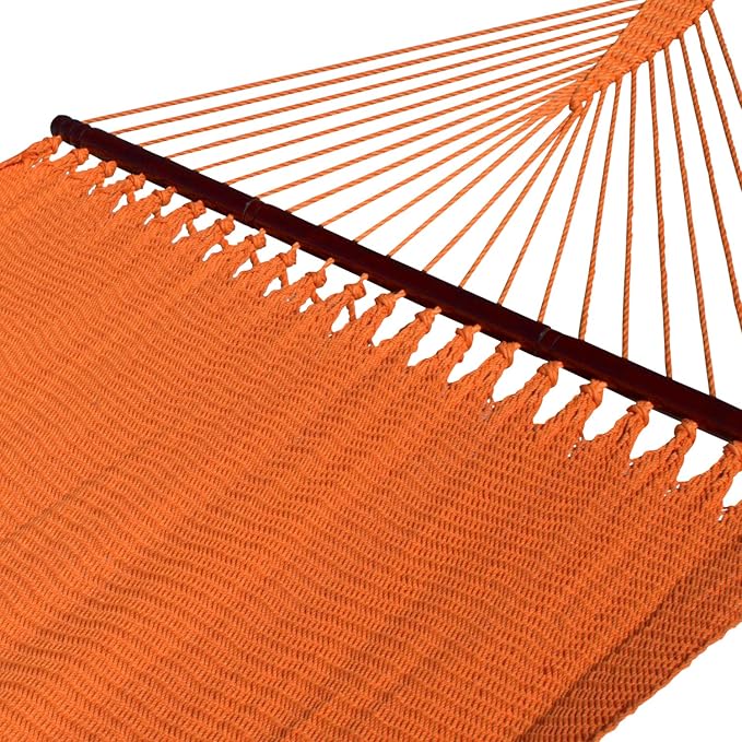 Double Caribbean Hammock - Soft-Spun Polyester - 48 inch (Orange)