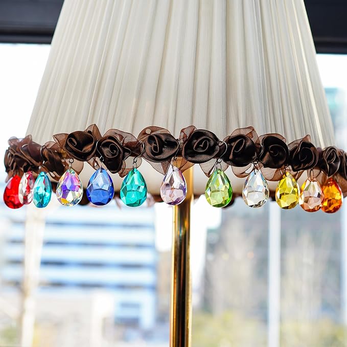 10 Pcs Green Crystal Bauhinia Suncatcher Prisms Chandelier Window Decor | Green Crystal Bauhinia Prisms Suncatcher Pendants 38mm Chandelier Beads Replacement Hanging for Window Wedding Party Decor