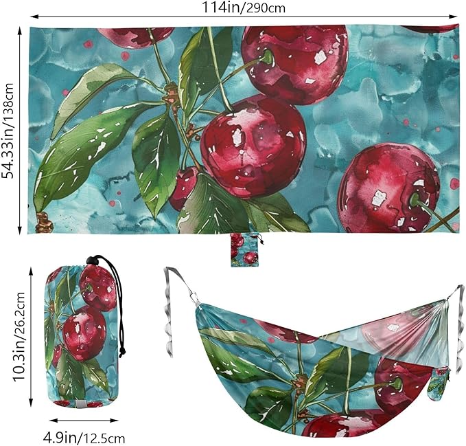 Red Cherry 330lb Capacity Hammocks with Tree Straps Hanging Hammock for Outside Patio Garden hamacas para adultos