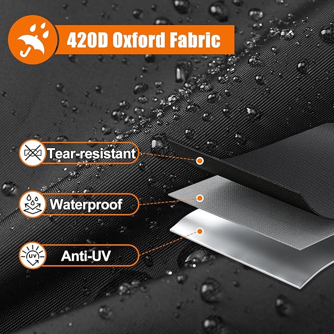 LBTING Patio Umbrella Cover, Outdoor Umbrella Covers 75H x 20W Inches Fit 8ft to 11ft Umbrella, 420D Waterproof Windproof Dust-proof UV-Resistant Furniture Cover - Black