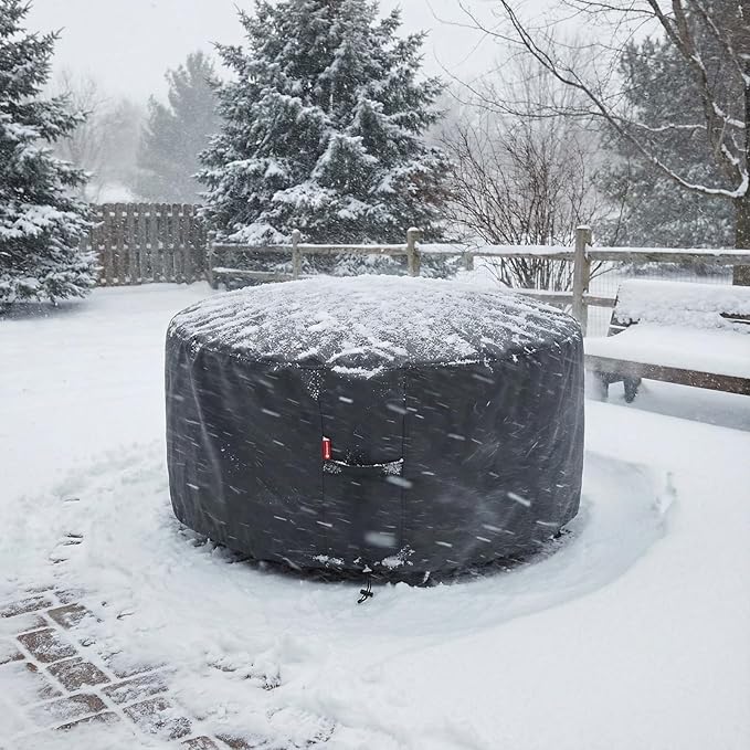 SheeChung Patio Furniture Covers,Waterproof Outdoor Table and Chair Cover,Fade Resistant Cover for Outdoor Furniture Set,Anti-UV(Round 62" DIAx28 H)