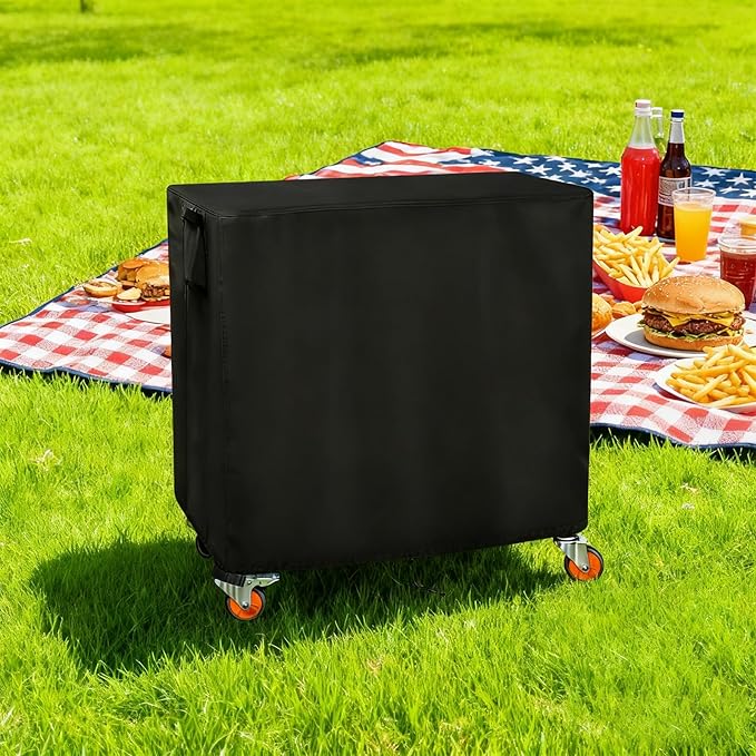 Outdoor Table Cover for EUTRKei Portable Griddle Table, 40 inch Grill Table Cart Cover Waterproof for DeintYei Grill Table/BBQ Cart/Cooler Cart,Black-40"L x 17" W x 28" H