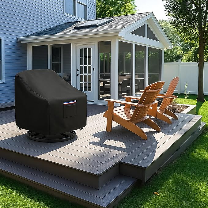 Outdoor Patio Chair Covers Waterproof, 28W x 33D x 38.5H inches Weather Resistant Patio Furniture Cover All-Weather Protection Heavy Duty 600D 2-Pack Black