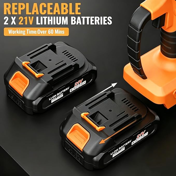 Mini Chainsaw Cordless,6-inch Electric Chain Saw with 2 Lithium Battery Powered,Hand Held Saw for Tree Trimming and Wood Cutting,Best Garden Tools,Unique Gift for boyfriend,father,Men,Orange