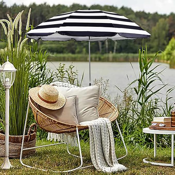 Beach Chair Umbrella with Universal Clamp,360° Adjustable Sunshade Umbrella,Clip on Parasols for Patio,Wheelchairs,Golf Carts