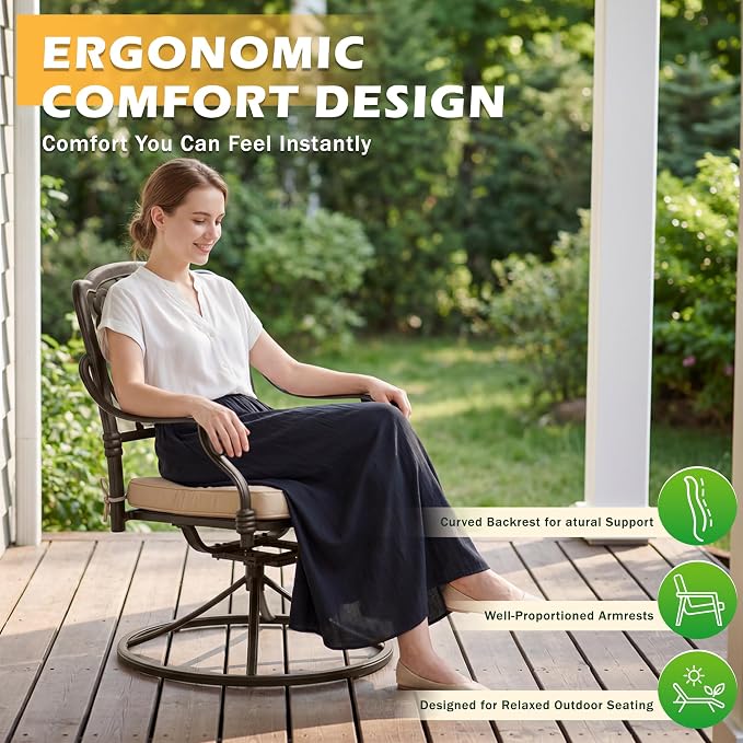 9-Piece Outdoor Dining Set, Retro Bronze Cast Aluminum Patio Furniture Include 86.6" Rectangle Table and 8 Fixed Chairs with Cushion and Umbrella Hole for Patio Deck Garden