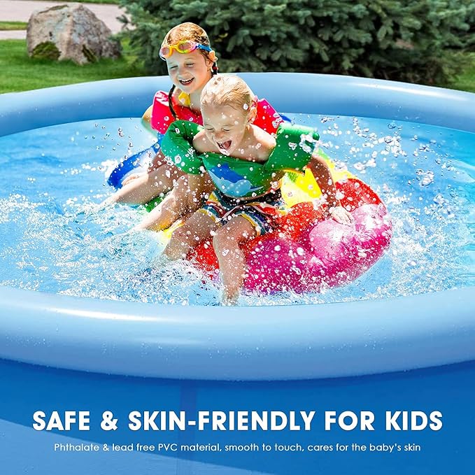 Inflatable Swimming Pool, Round Inflatable Pools Adult Above Ground, Blow up Pool, Top Ring Summer Water Party Pools, Outdoor Pools for Backyard Family Size