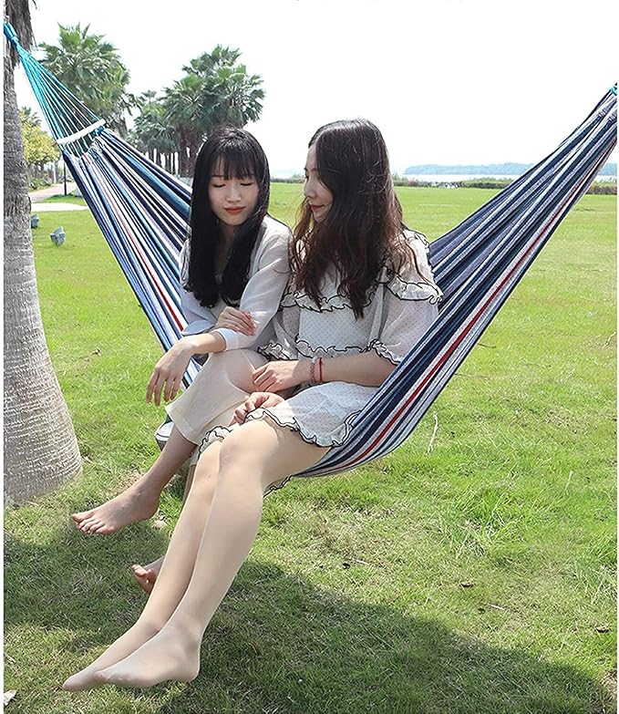 Camping Hammock Bed Outdoor Camping Travel Hammock Thick Canvas Hammock Adult Anti-Rollover Swing for Indoor Outdoor Gardens Hammock Swing (Color : D, Size : 190 * 100cm)