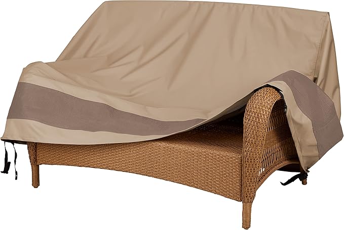 DUCKCOVERS Elegant Waterproof 60 Inch Patio Loveseat Cover, 60W x 36D x 35H, Patio Furniture Covers