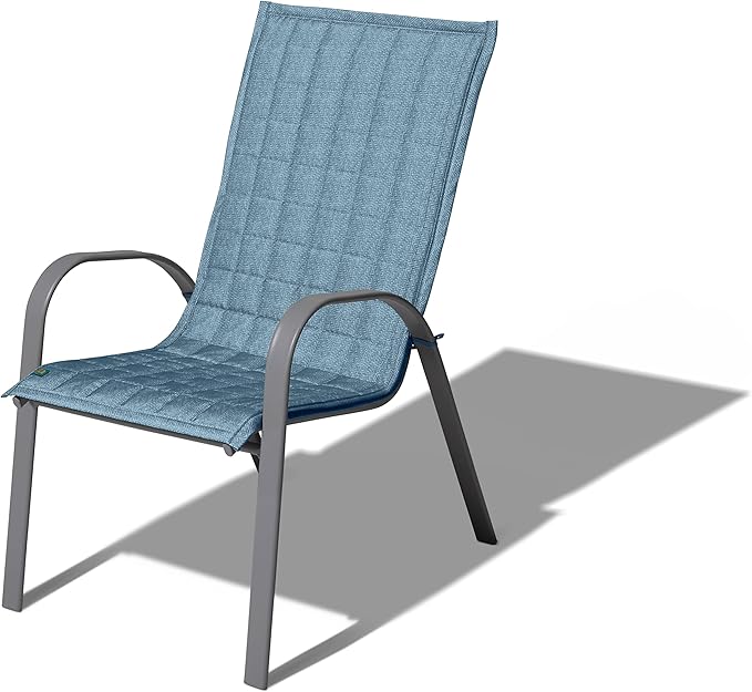DUCKCOVERS Weekend Water-Resistant Patio Chair Slipcover, 45 x 20 Inch, Blue Shadow, Outdoor Chair Covers