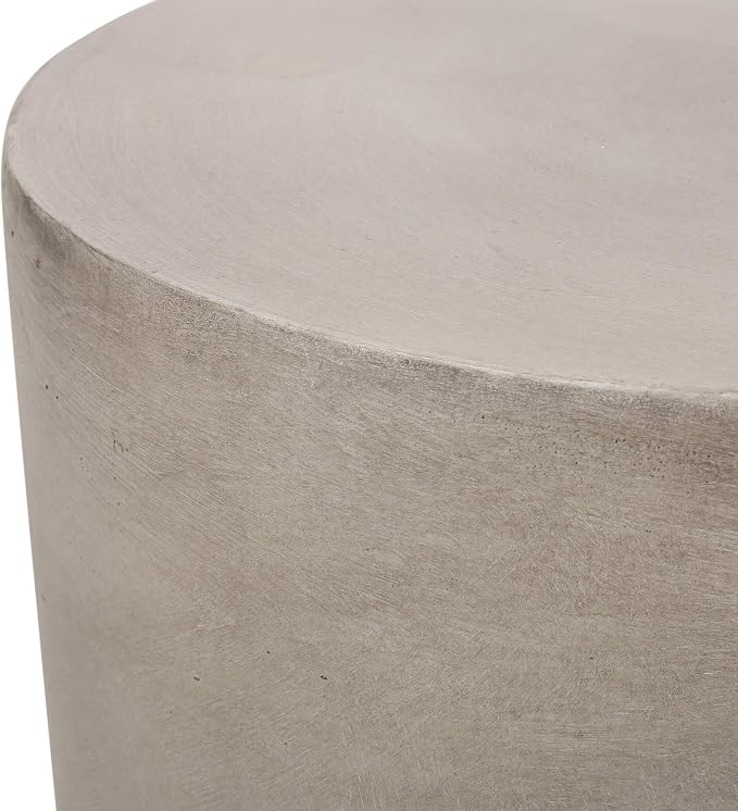 Outdoor Concrete Side Table, Light Gray