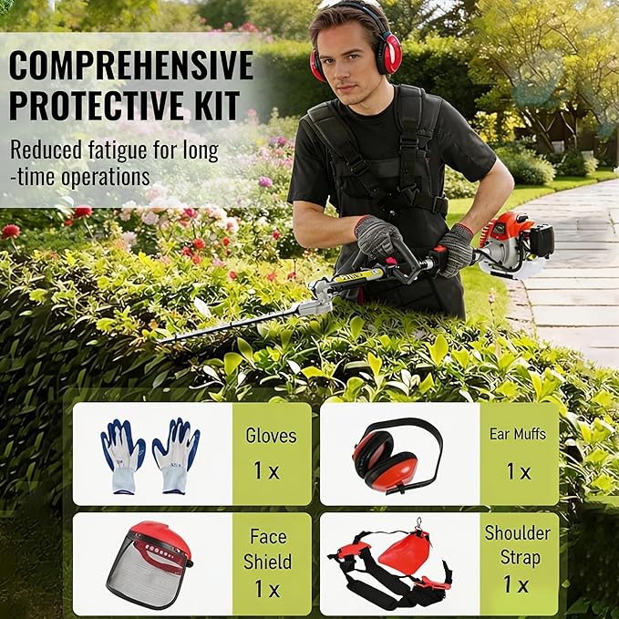160cc 2 Stroke 5 in 1 Gas Powered String Trimmer Brush Cutter Gifts for Men