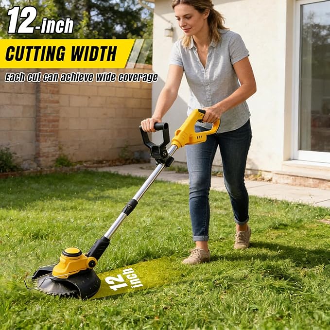 4 in 1 Electric Weed Wacker for Dewalt 20V Battery, 12" Weed Eater Battery Powered, 1300W Cordless String Trimme Edger/Bush Trimmer for Lawn, Yard, Garden Care(No Batteries)