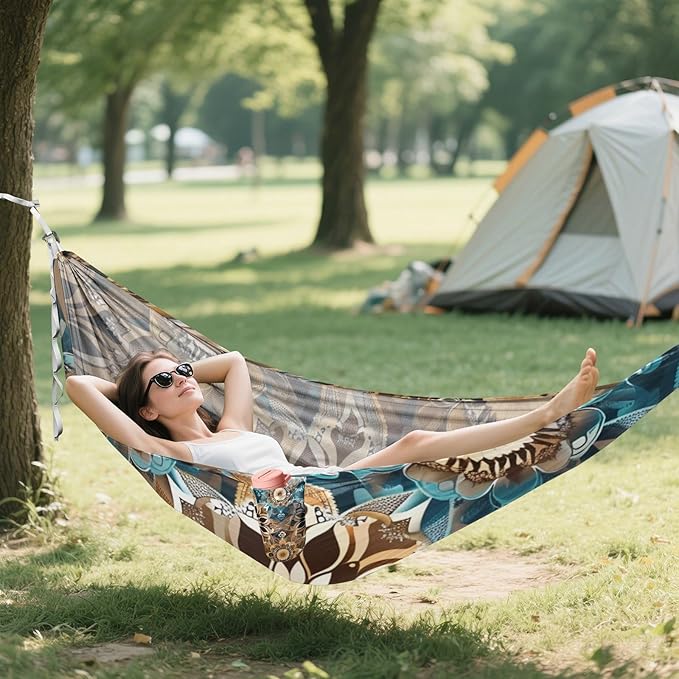 Bohemian Floral 330lb Capacity Camping Hammocks Backyard Hammock for Outside Beach Patio Garden hamaca para adultos