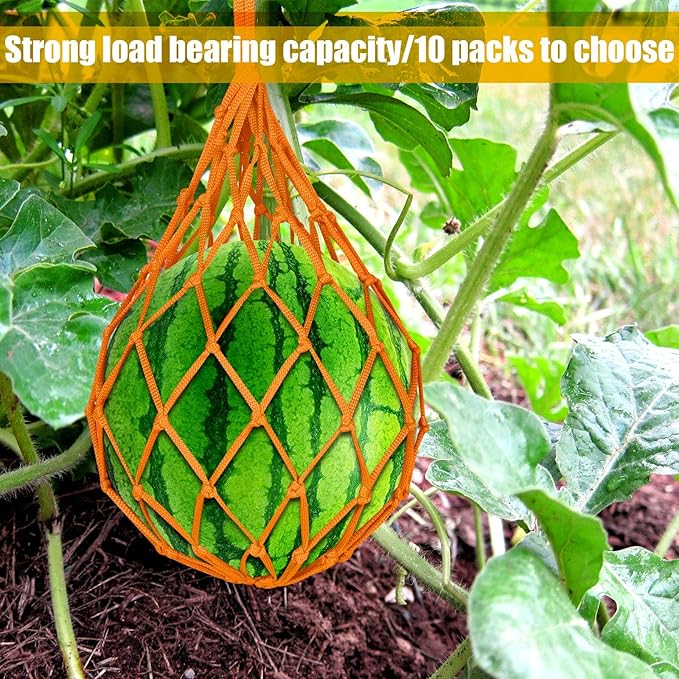 12 Pack Melon Hammocks Cradles, Melon Hammock Mesh Bags for Trellis, Heavy Duty Watermelon Nets with Hooks, Breathable, Durable & Easy - Install Fruit Support Net