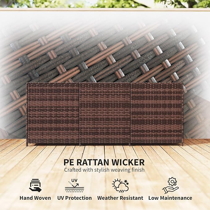 175-Gallon Rattan Deck Storage Box for Outdoor Tools