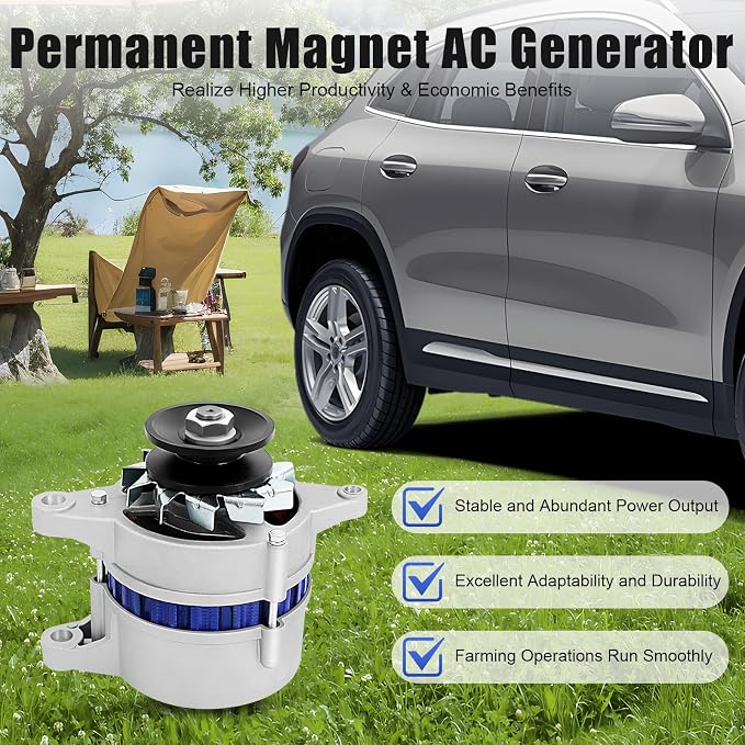 1200W 14V Permanent Magnet AC Generator, 4500 RPM Permanent Magnet Generator, Permanent Magnetic Alternator with Pure Copper Motor, Reliable Power Source for Charging & Lighting