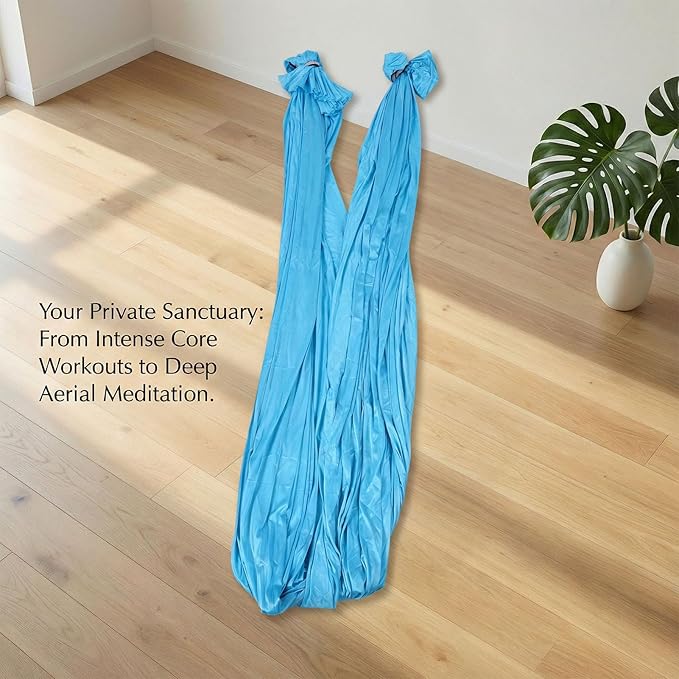 RiToEasysports Aerial Hammock Kit, Polyester Fabric for Yoga and Fitness, 400x280cm Home Workout Equipment for Beginners