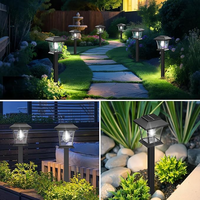 Sparkblaze 16 Pack Solar Pathway Lights Outdoor, LED Solar Yard Lights with Dusk to Dawn Solar Garden Lights for Lawn, Walkway, Path & Landscape Lighting. (16, Cold White)