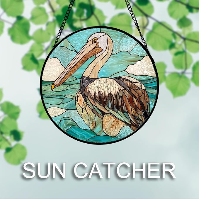 DASTOLL Stained Glass Window Hanging 4 Pcs Set Cyan Ocean Life Theme 6.3" - Sea Starfish Suncatcher Door Garden Sun Catcher Decor Birthday for Mom Woman Nana Men Friend