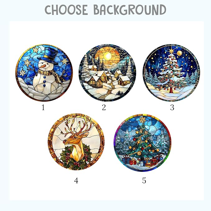 Personalized Stained Glass Christmas Suncatcher – Custom Family Photo Window Decor – First from Mom and Dad – Holiday Tree Ornament Keepsake