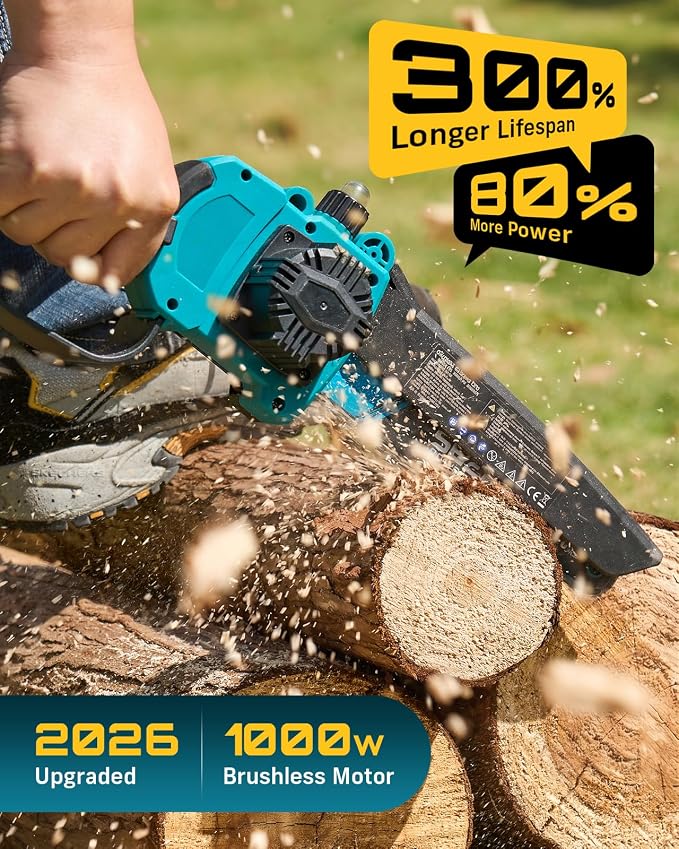 SEESII 2-in-1 Electric Pole Saws for Tree Trimming, 8 Inch Brushless Mini Chainsaw with Extension Pole, Cordless Pole Chain Saw, Tree Trimmer Limb Branch Cutter Pruner with 2 x 4.0Ah Batteries,P8 Nex