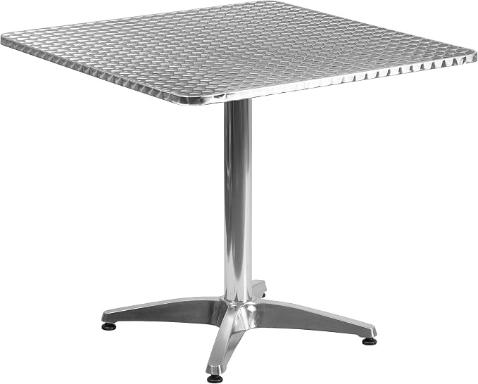 EMMA + OLIVER 31.5" Square Aluminum Indoor-Outdoor Table