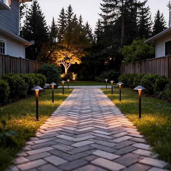 VENUS MANUFACTURING 24PK Low Voltage LED Pathway Lights 1.2W Outdoor Landscape Lighting 40 Lumen Landscape Path Lights 2700K for Lawn Patio Yard Walkway Driveway Pathway Garden