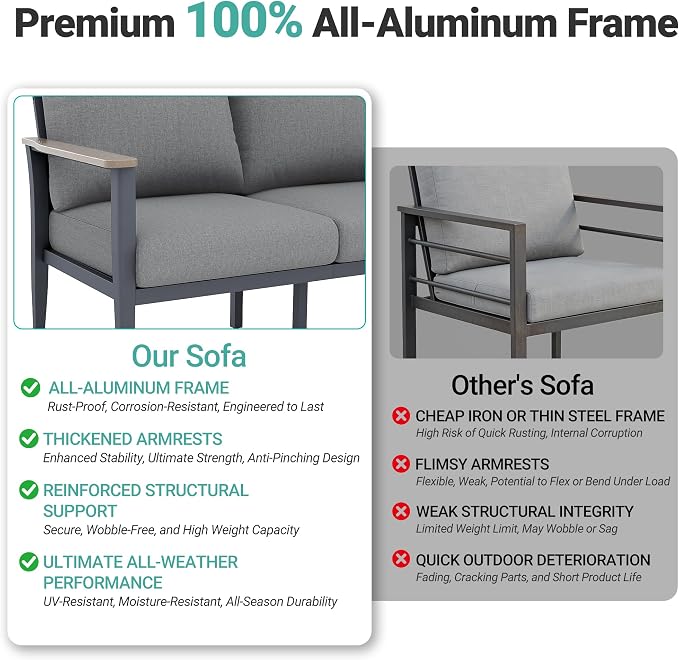 Aluminum Outdoor Patio Furniture Set with Swivel Rocking Chairs 9-Seat, Patio Sectional Sofa with Ottomans Patio Conversation Set with 55,000 BTU Fire Pit Table & High Backrest,Grey
