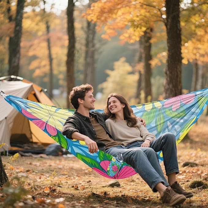 Hawaiian Style Colorful Flowers 330lb Capacity Hammocks for Camping with Hanging Rope Portable Hammock for Indoor Outdoor Patio jamaca para Patio