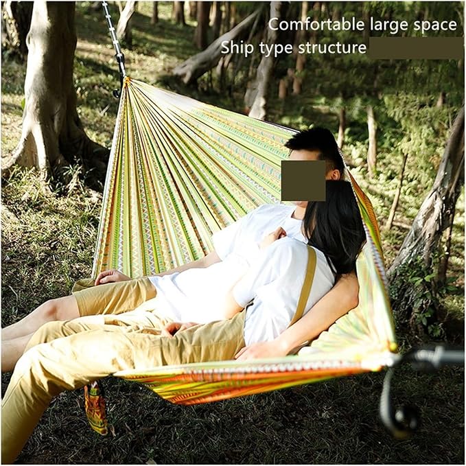 Hammock Portable Outdoor Garden Hammocks Quick Open Parachute Cloth Double Travel Camping Sleeping Hanging Hammock Swing Nature Hike Quick-Opening(Style B)