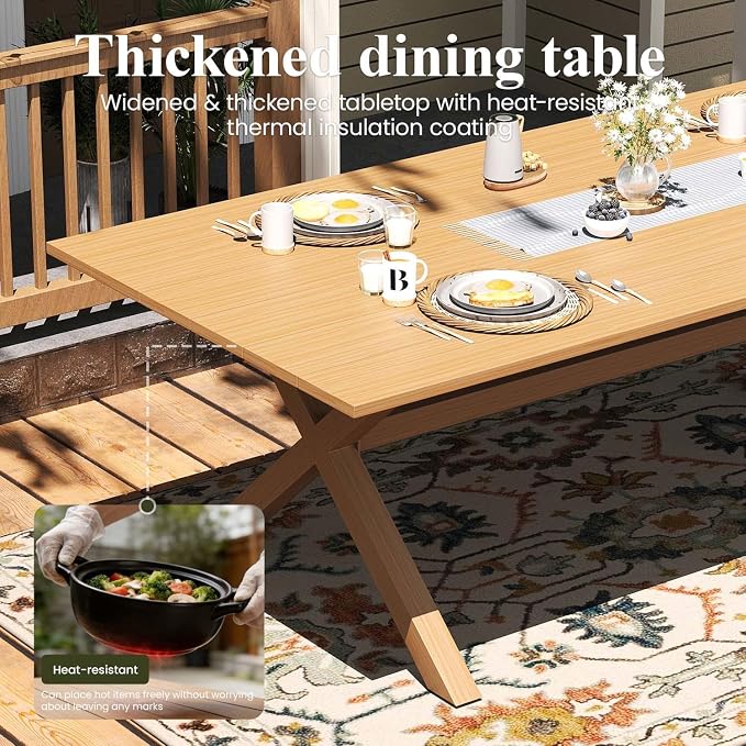 LayinSun Outdoor Dining Set for 10, 11 Pieces Patio Furniture Sets with Aluminum Dining Table and Rope Weave Chairs