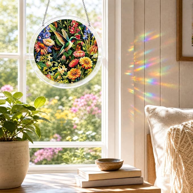 Acrylic Jigsaw Puzzle Suncatcher 7.8'',Stained Glass Suncatcher Home Decor | Eagles Acrylic Puzzle Suncatcher,DIY Sun Catcher Puzzle Kit,Window Hanging Ornament Art,Home Garden Decor Gift for Women Mom
