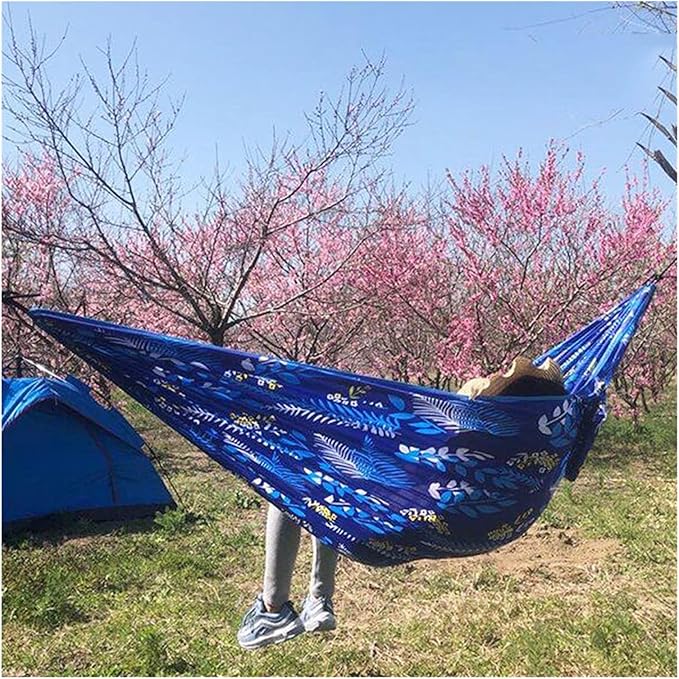 Ultralight Camping Hammock, Portable Compact Double Outdoor Hammock, Nylon Hammock Swing with Carabineers, for Hiking Camping Travel (Color : A, Size : 260x150cm)
