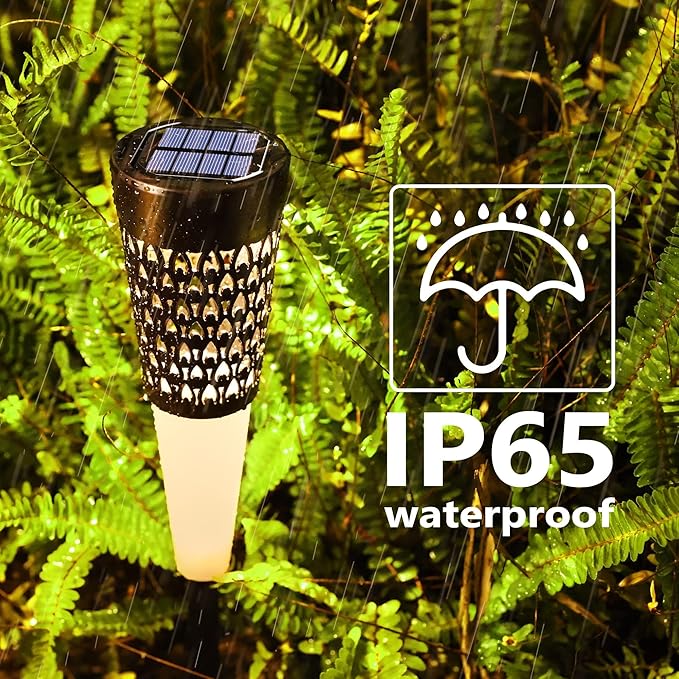 Toodour Solar Lights Outdoor Garden, 4 Pack Solar Pathway Lights Waterproof, Auto On/Off, Outdoor for Garden Yard Patio Walkway Driveway Landscapes Lawn (Warm White)