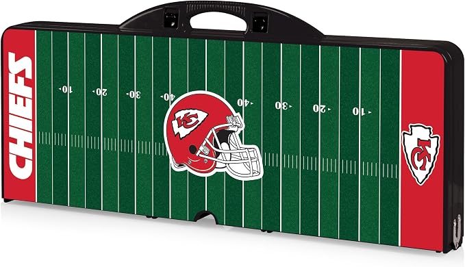 PICNIC TIME NFL Picnic Table Portable Folding Table with Seats and Umbrella