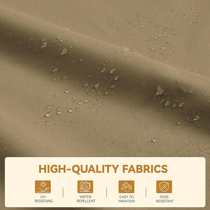 GENTEACO 9x12FT Cantilever Patio Umbrella with Base Included, Double Top Rectangle Offset Umbrella 7 Angle Tilts & 360° Rotation, Large Heavy Duty Outdoor Sun Umbrella for Pool Market, Tan