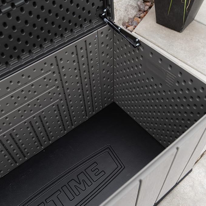 LIFETIME 150 Gallon Outdoor Storage Box, Gray Lid, 150.2 x 71.8 x 70 cm, Grey, 60362