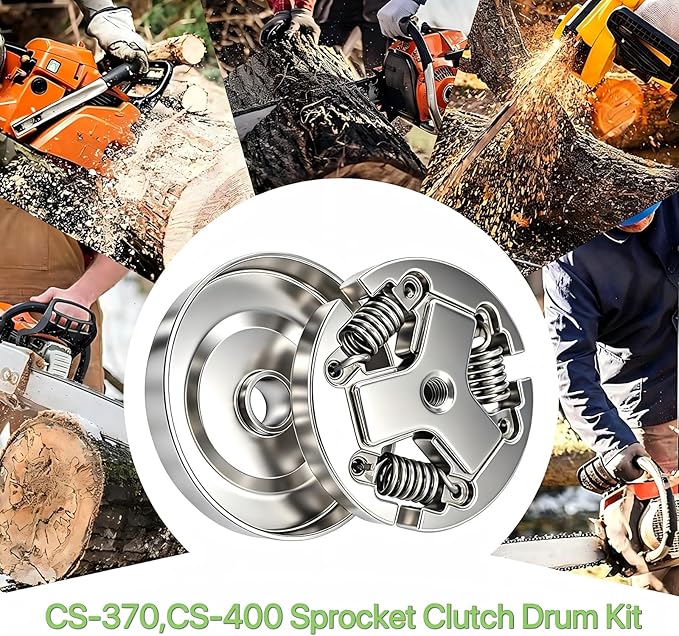 3/8"-6T CS-400 Sprocket Clutch Drum Kit with P021001980 Oil Pump for Echo CS-370 CS-370F CS-400 CS-400F Chain Saw Parts, CS-370 CS-400 Chainsaw Sprocket & CS-400 Auto Oiler Assembly for A556000401