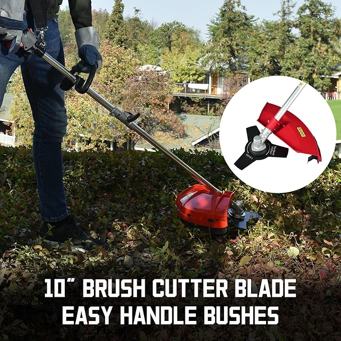 PowerSmart 25.4cc Gas Weed Wacker, String Trimmer/Edger 16-Inch with 10-Inch Brush Cutter for Grass Cutting 18lb Gas Trimmer