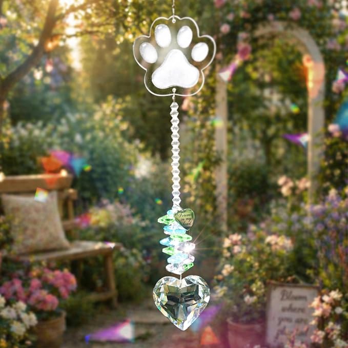 Pet Memorial Suncatcher, Dog Memorial Gifts, Pet Loss, Pet Sympathy, Thoughtful Dogs and Cats Remembrance, Bereavement Gifts - Green