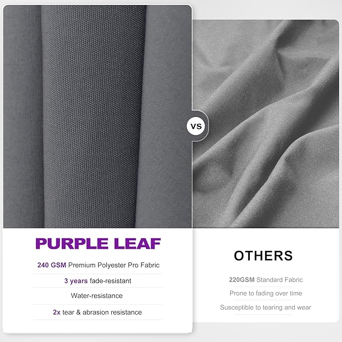 PURPLE LEAF 10' X 10' Swivel Outdoor Patio Aluminum Umbrella with Base Left-right Tilting Cantilever Offset Umbrella with UV Resistant Heavy Duty Fabric for Deck Pool Patio Backyard, Graphite Grey