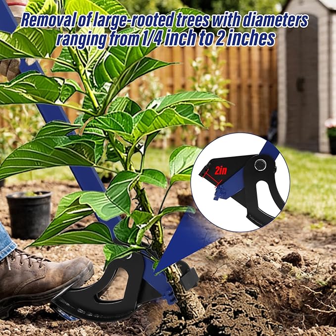 Anrain Foldable Portable Sapling Puller Tool for 1/4"–2" Woody Stems,Heavy-Duty Sapling Puller, High-Leverage Tree Puller | Ergonomic Effort-Saving Design – Ideal for Garden, Farm & Forestry